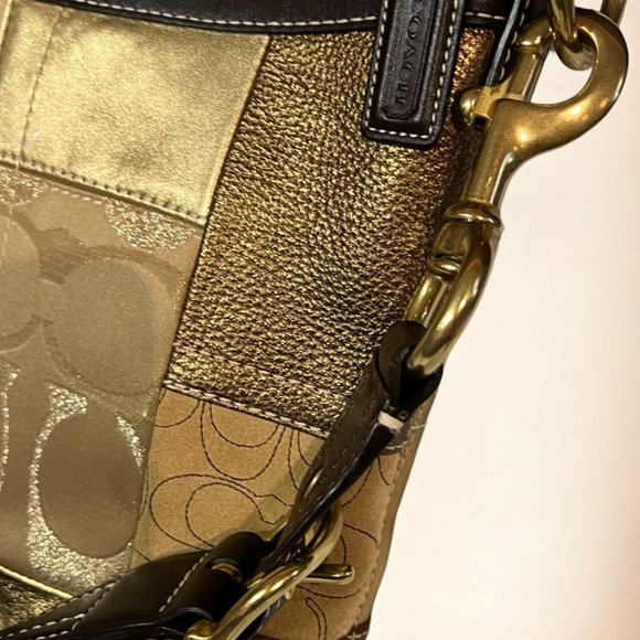 Stunning Coach Patchwork Logo Brown Shoulder Bag - Excellent Condition! - Picture 6 of 15